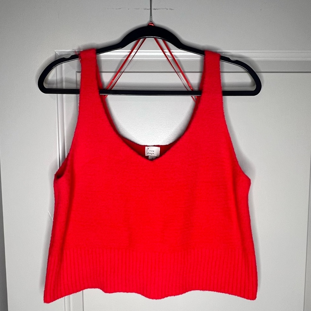 A New Day- Red Cropped Sweater Vest